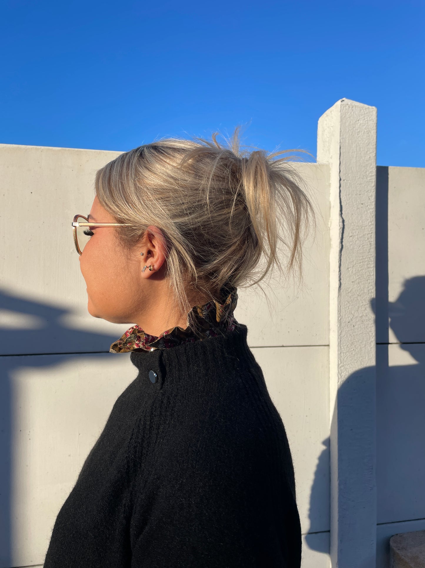 Col amovible à rayures Jaunes