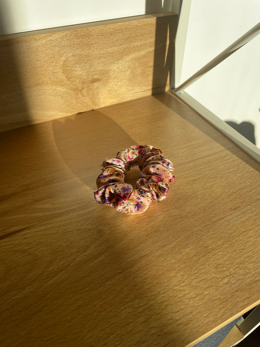 Chouchou 100% soie fleuri