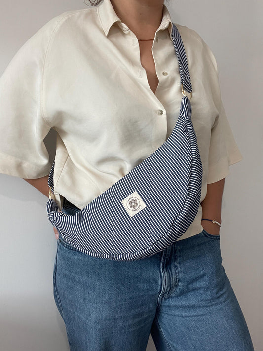 Sac demi lune à rayures Modèle Marcelle
