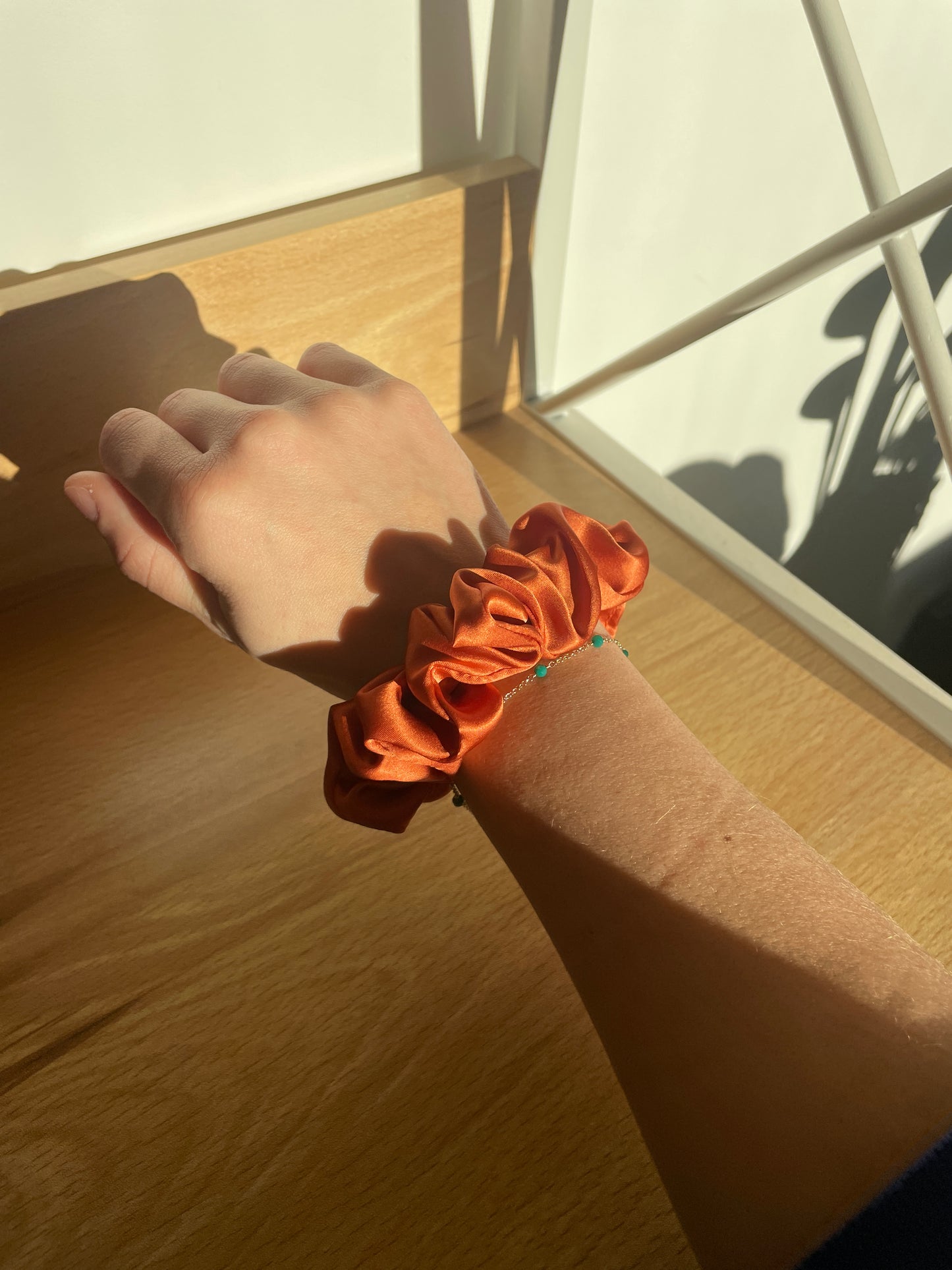 Chouchou 100% soie Terracotta