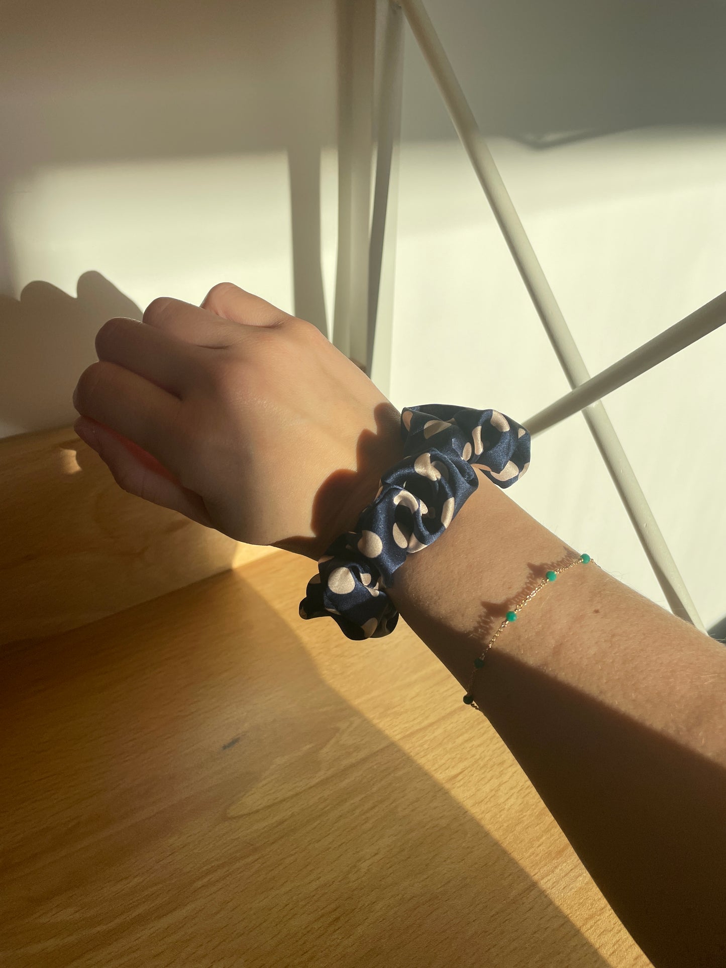 Chouchou 100% soie à pois