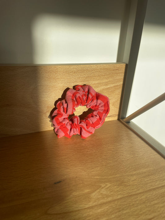 Chouchou rayé rose & rouge