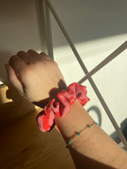 Chouchou rayé rose & rouge