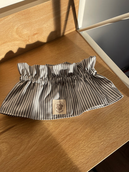 Col amovible à rayures Blanc & gris