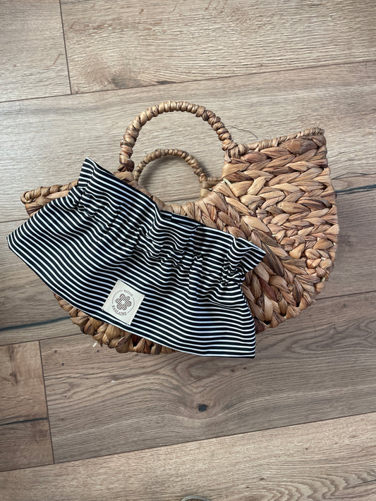 Col amovible à rayures Noir & blanc