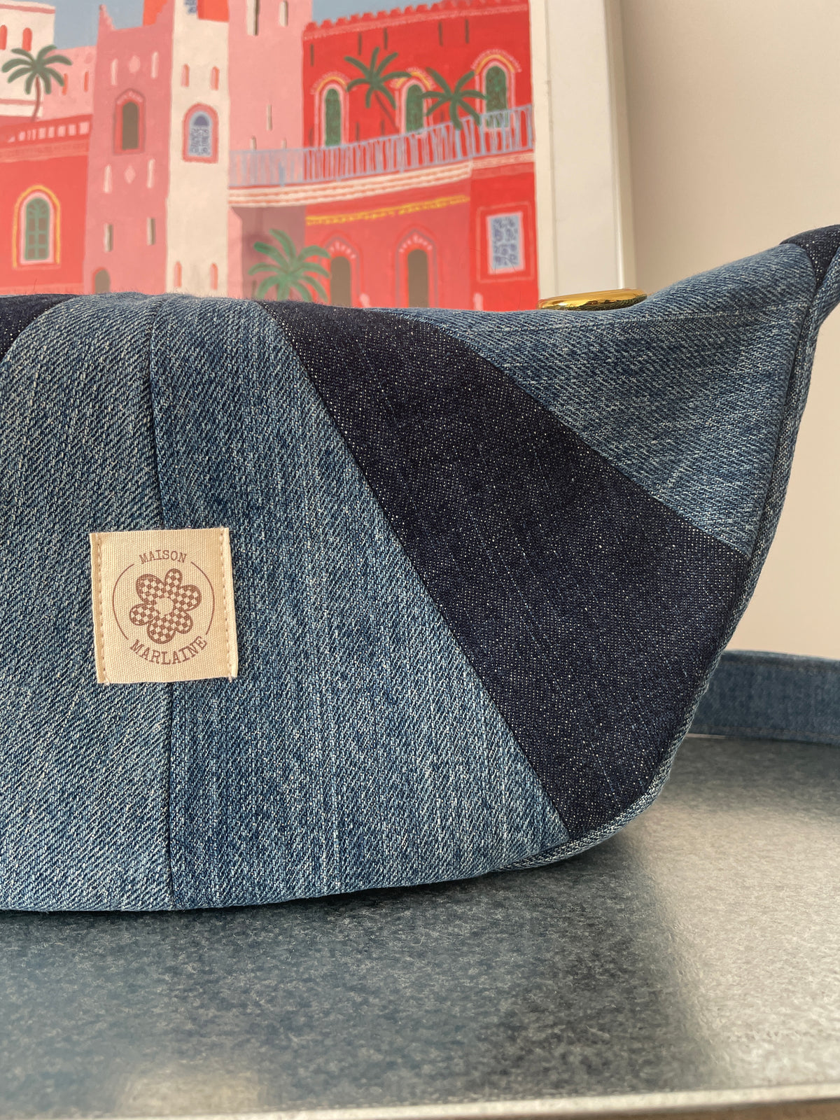 Sac à main- Jean patchwork upcyclé