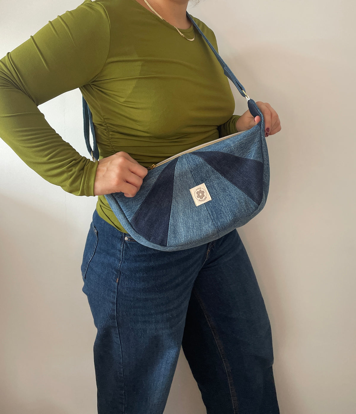 Sac à main- Jean patchwork upcyclé