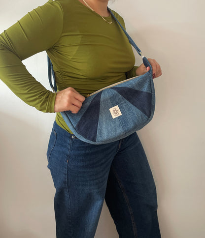Sac à main- Jean patchwork upcyclé