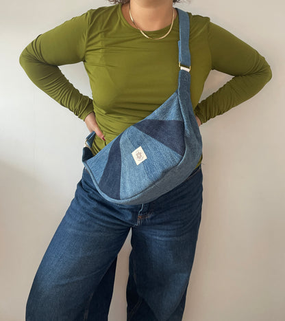 Sac à main- Jean patchwork upcyclé