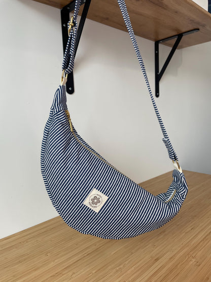 Sac demi lune à rayures Modèle Marcelle