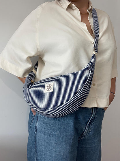 Sac demi lune à rayures Modèle Marcelle