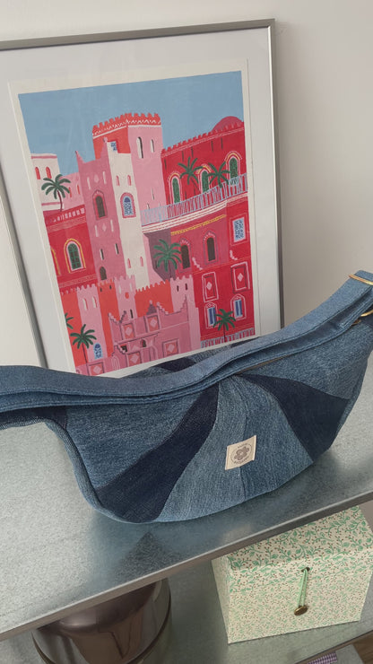Sac à main- Jean patchwork upcyclé